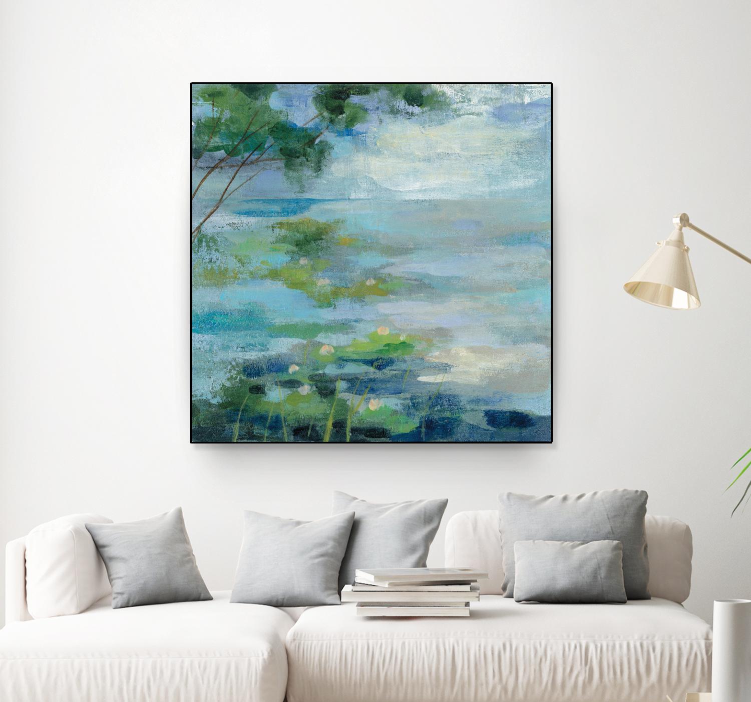 Lily Pond I by Silvia Vassileva on GIANT ART - blue landscape