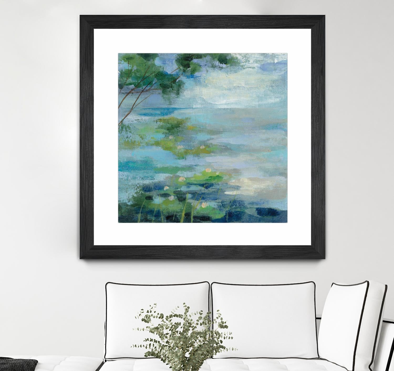 Lily Pond I by Silvia Vassileva on GIANT ART - blue landscape