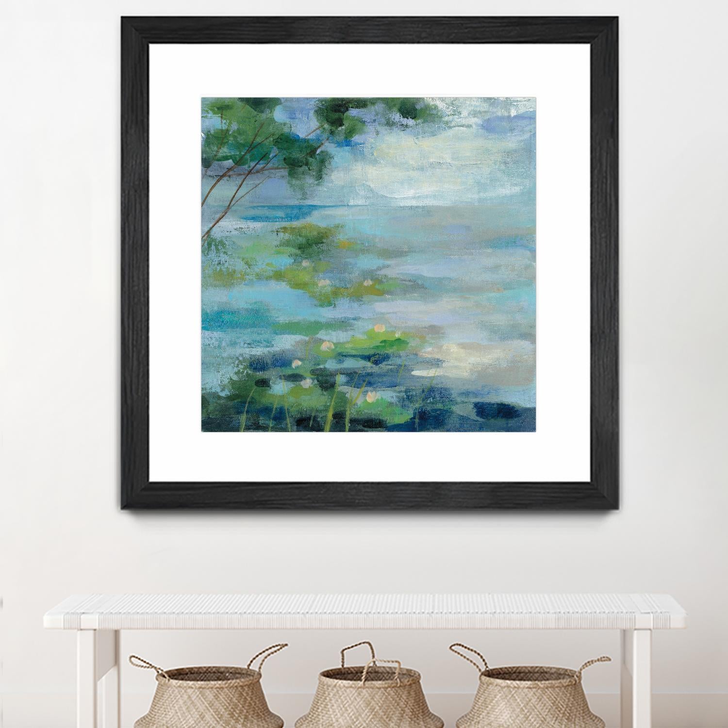 Lily Pond I by Silvia Vassileva on GIANT ART - blue landscape