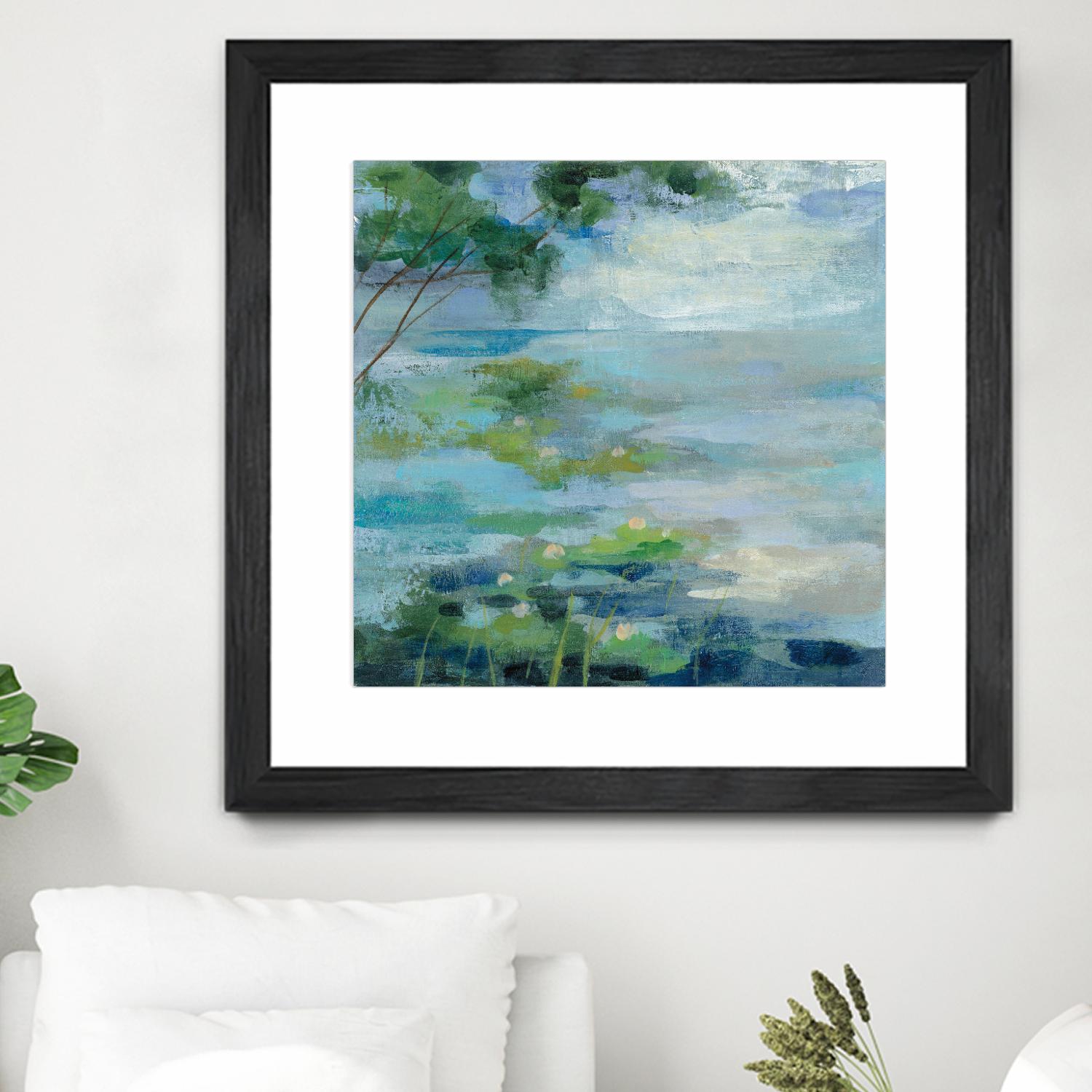 Lily Pond I by Silvia Vassileva on GIANT ART - blue landscape