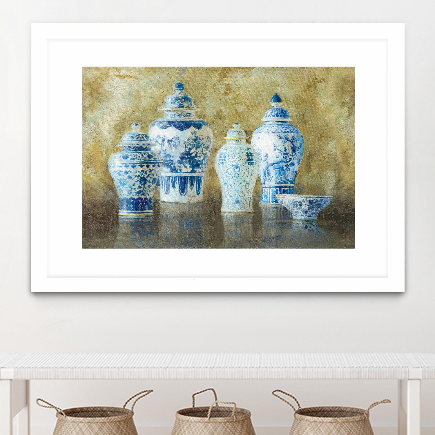 Ginger Jar Still Life 2 by Danhui Nai on GIANT ART - blue pot - dish