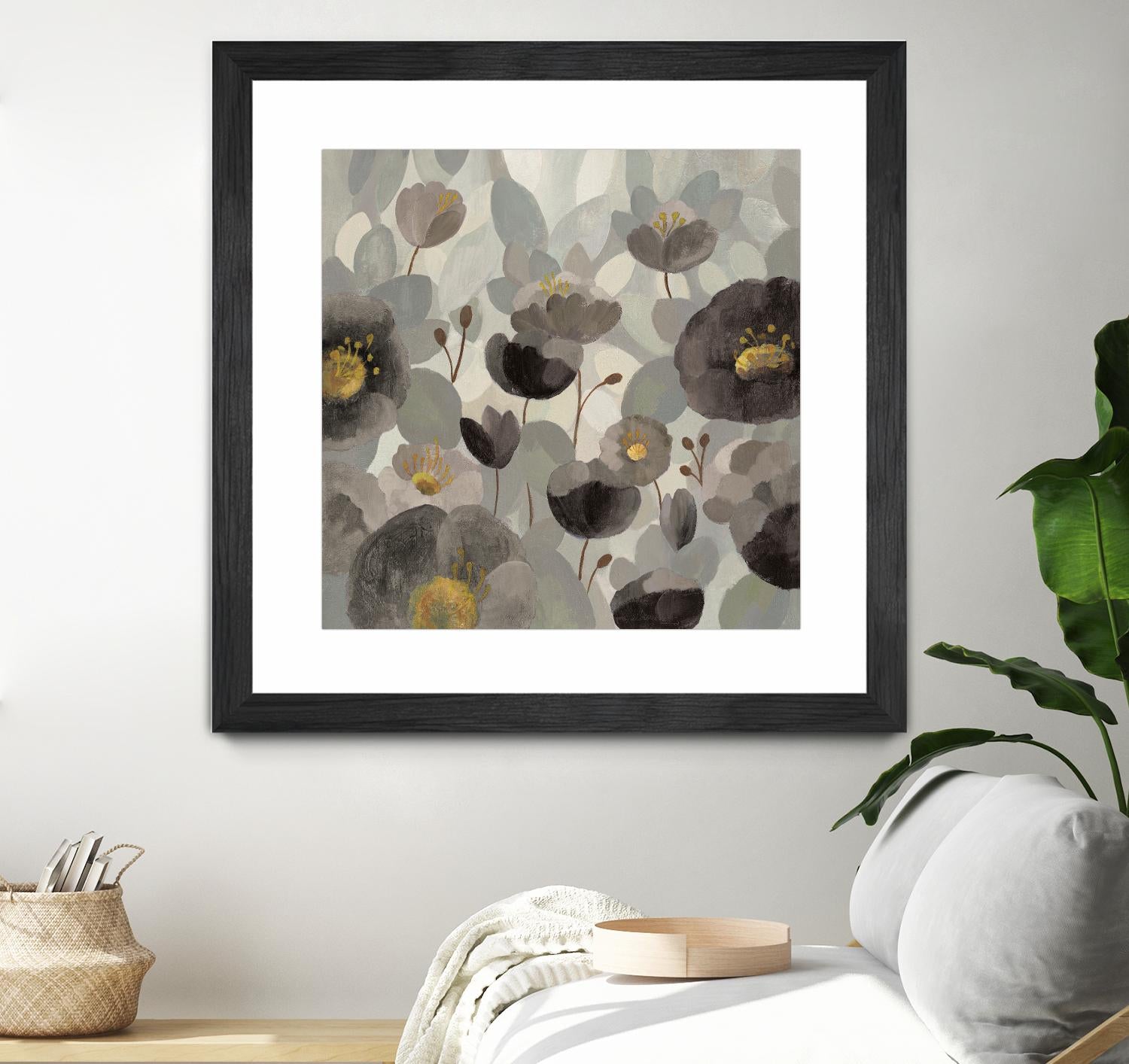 Morning Bloom Greige by Silvia Vassileva on GIANT ART - yellow floral