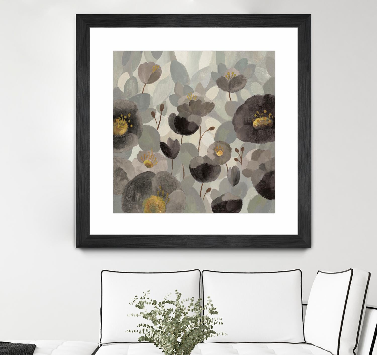 Morning Bloom Greige by Silvia Vassileva on GIANT ART - yellow floral