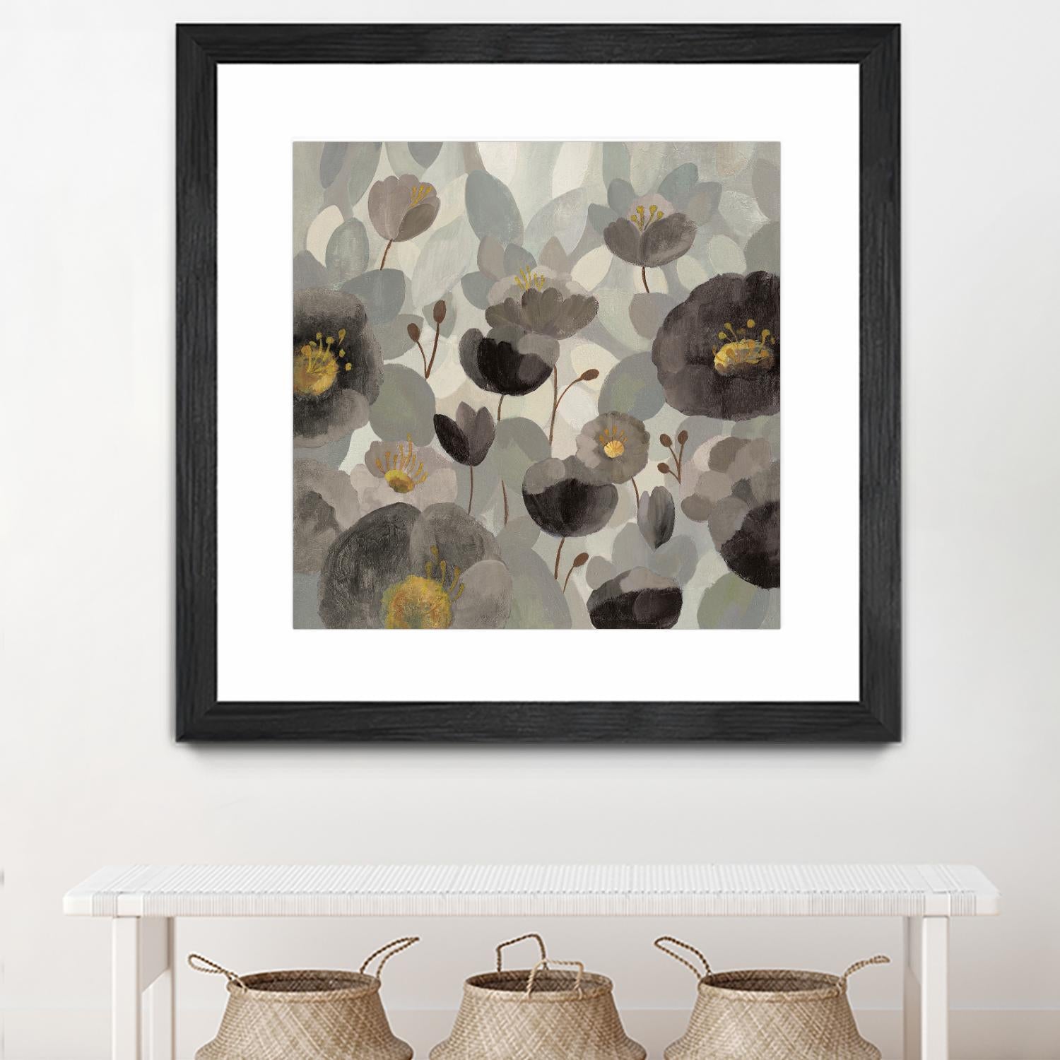 Morning Bloom Greige by Silvia Vassileva on GIANT ART - yellow floral