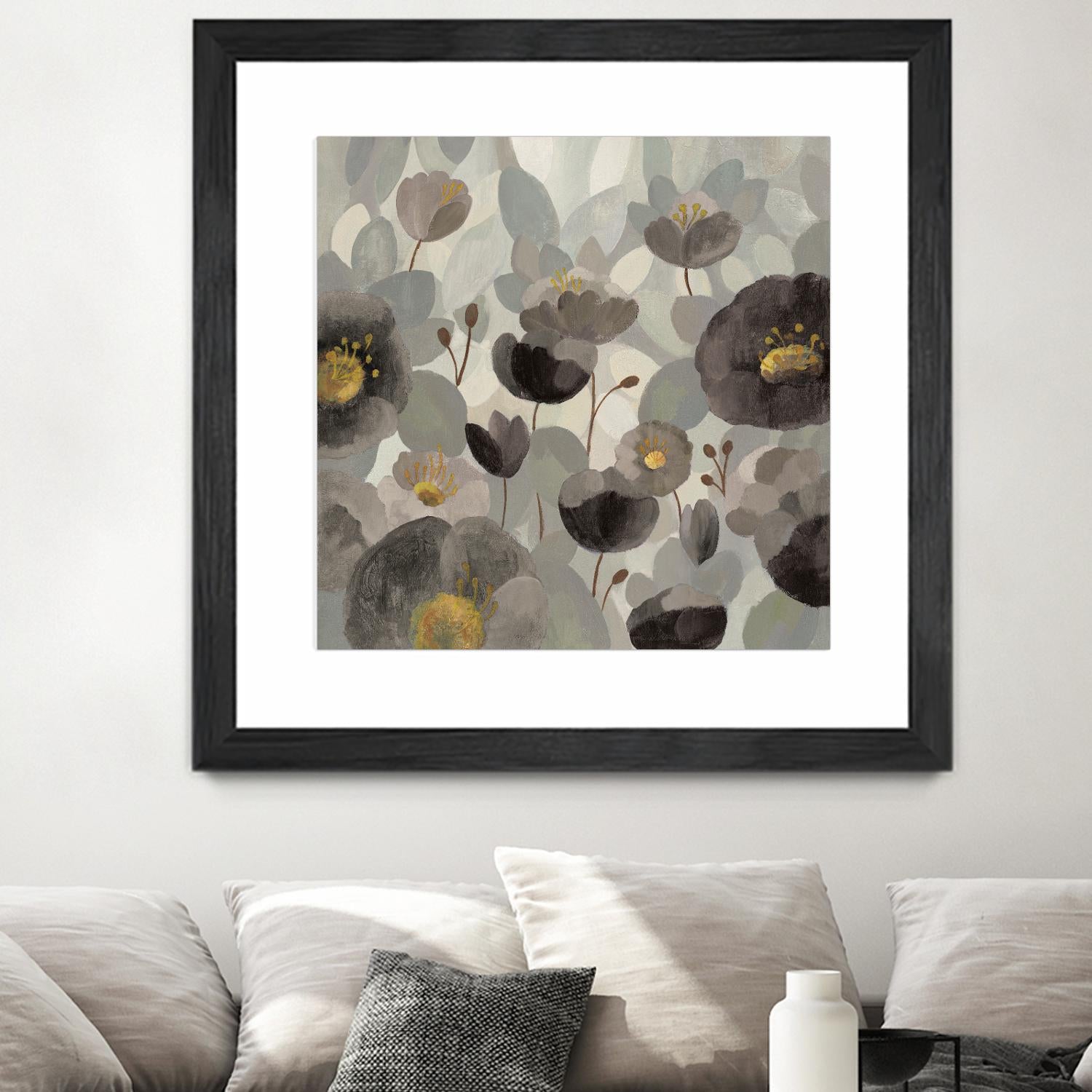 Morning Bloom Greige by Silvia Vassileva on GIANT ART - yellow floral
