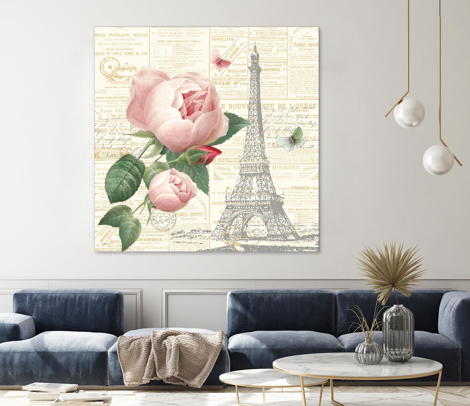 Roses in Paris IV by Katie Pertiet on GIANT ART - beige floral