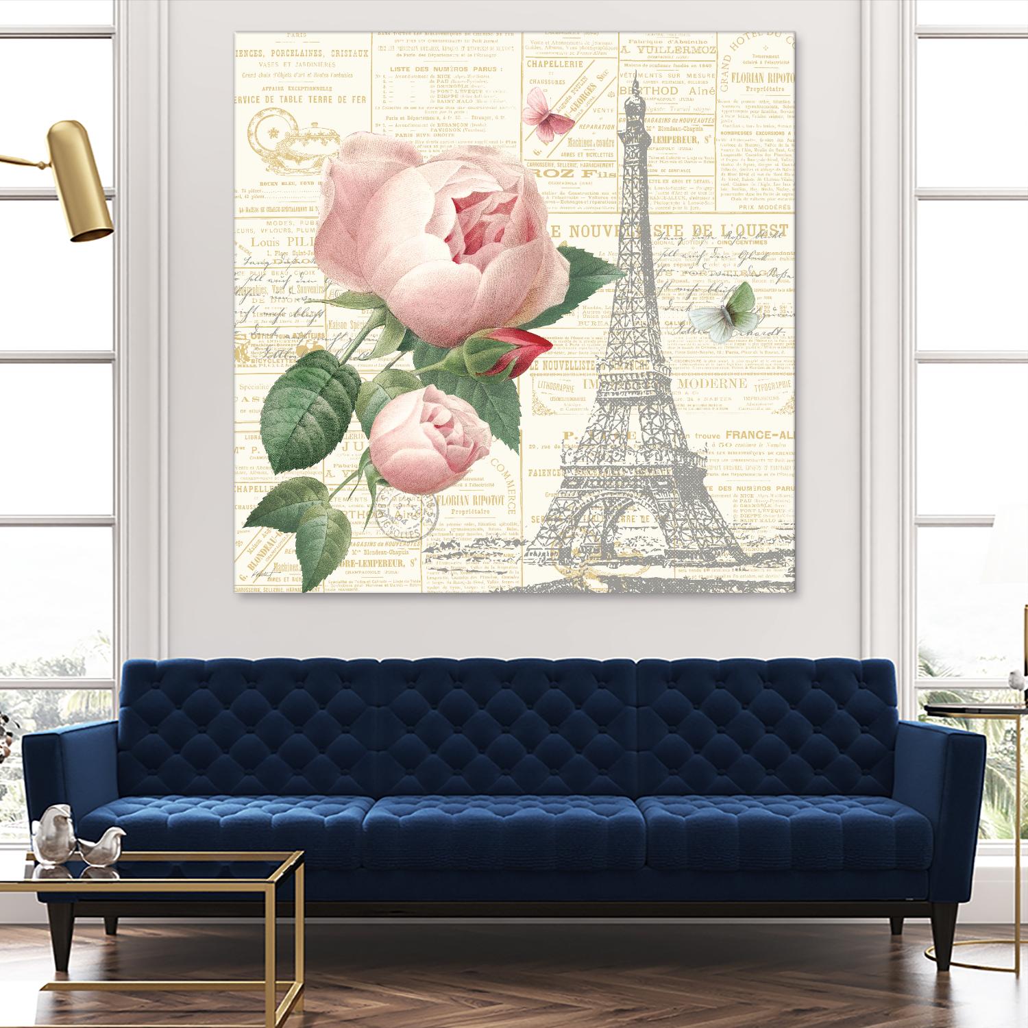Roses in Paris IV by Katie Pertiet on GIANT ART - beige floral