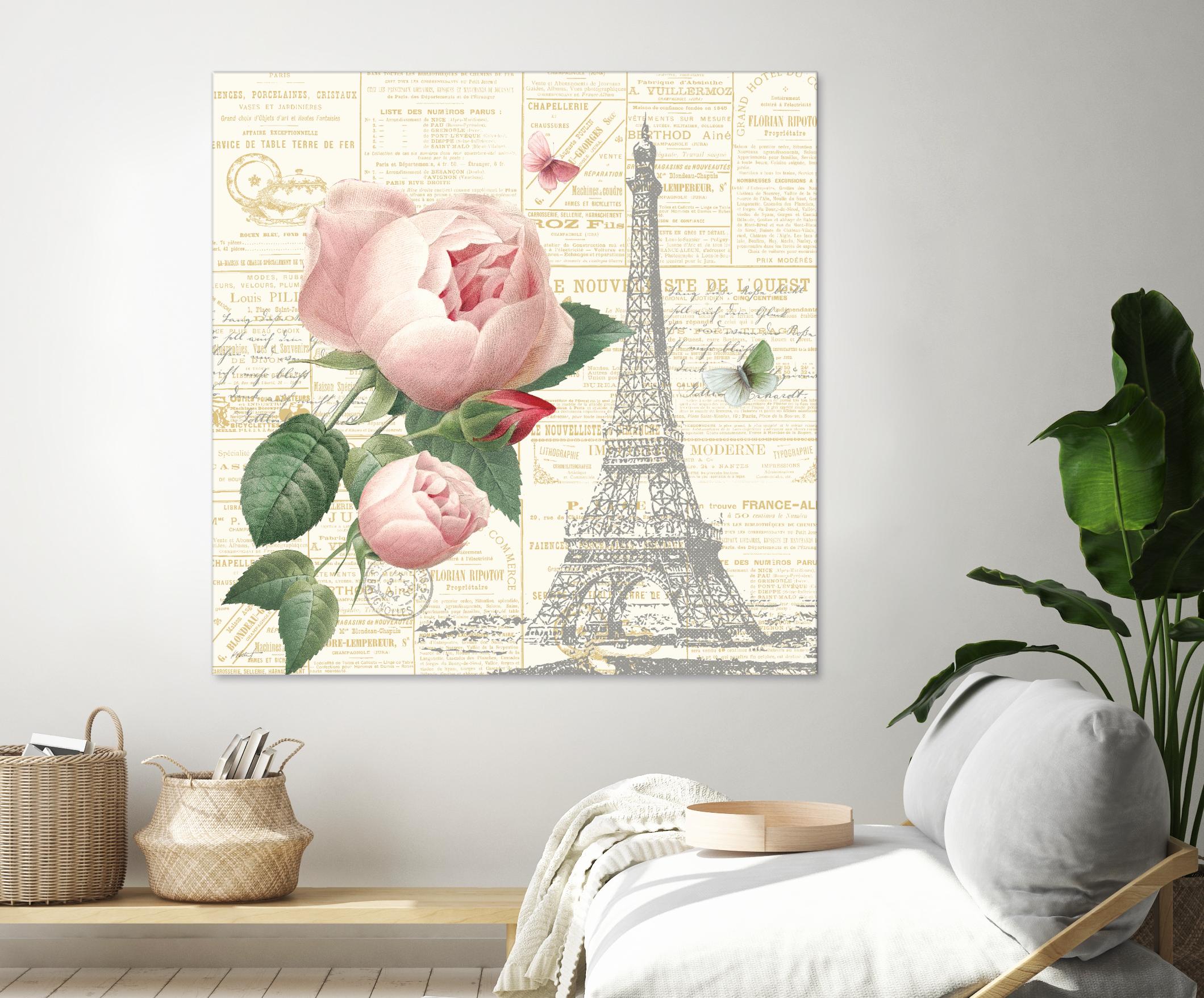 Roses in Paris IV by Katie Pertiet on GIANT ART - beige floral
