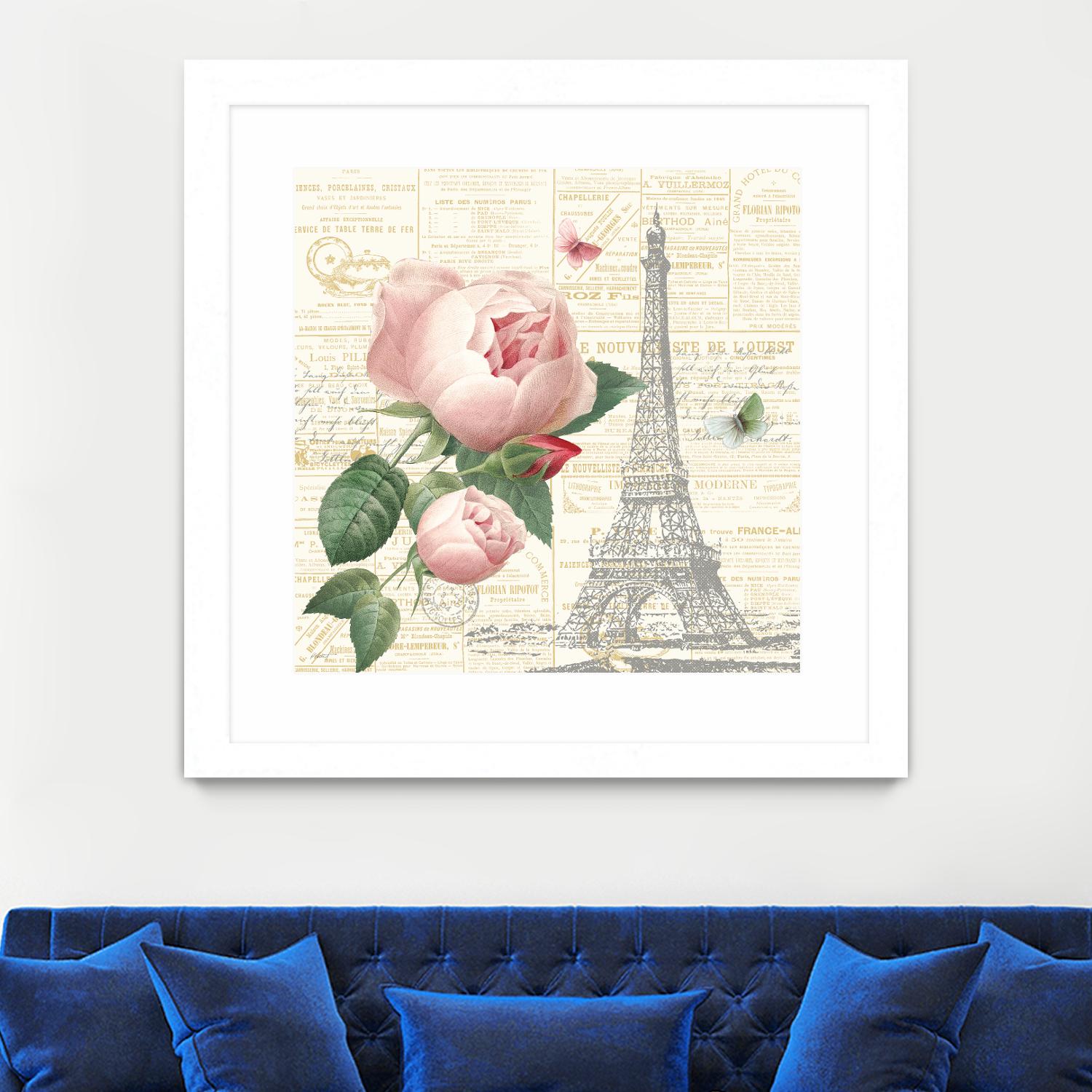Roses in Paris IV by Katie Pertiet on GIANT ART - beige floral