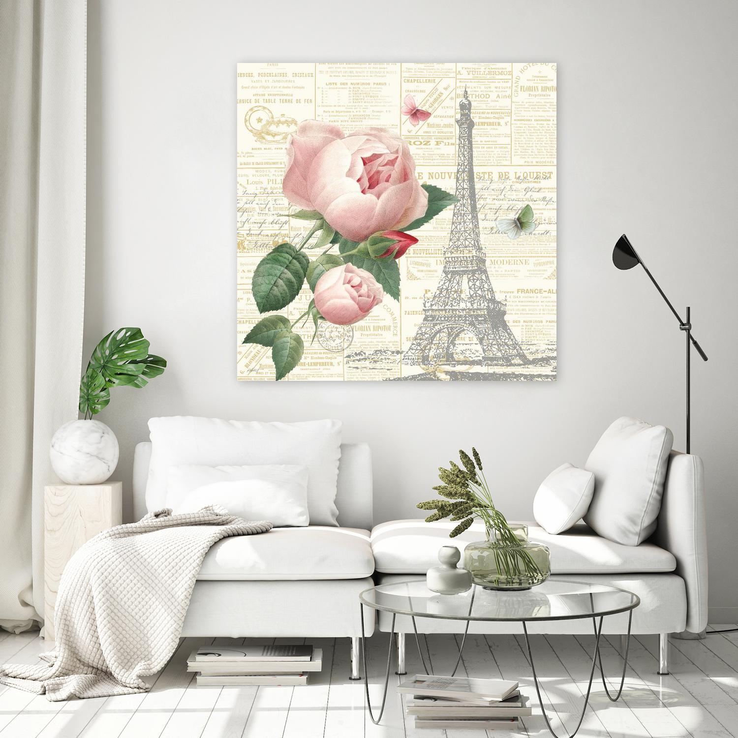 Roses in Paris IV by Katie Pertiet on GIANT ART - beige floral