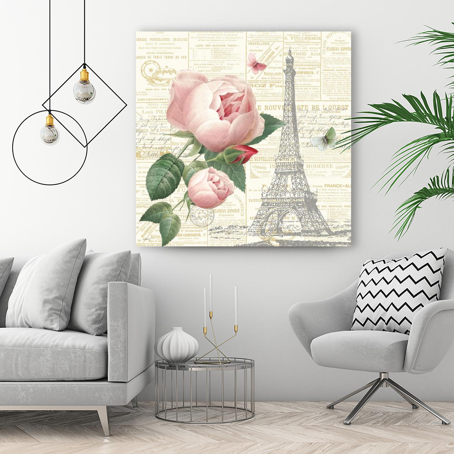 Roses in Paris IV by Katie Pertiet on GIANT ART - beige floral