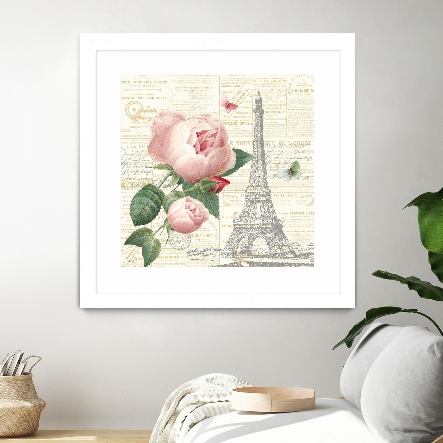 Roses in Paris IV by Katie Pertiet on GIANT ART - beige floral