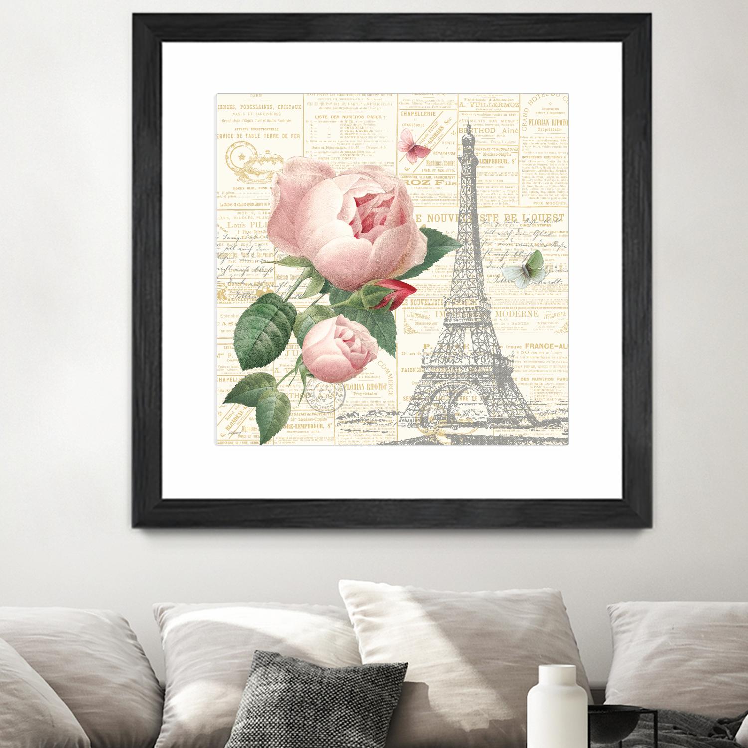 Roses in Paris IV by Katie Pertiet on GIANT ART - beige floral