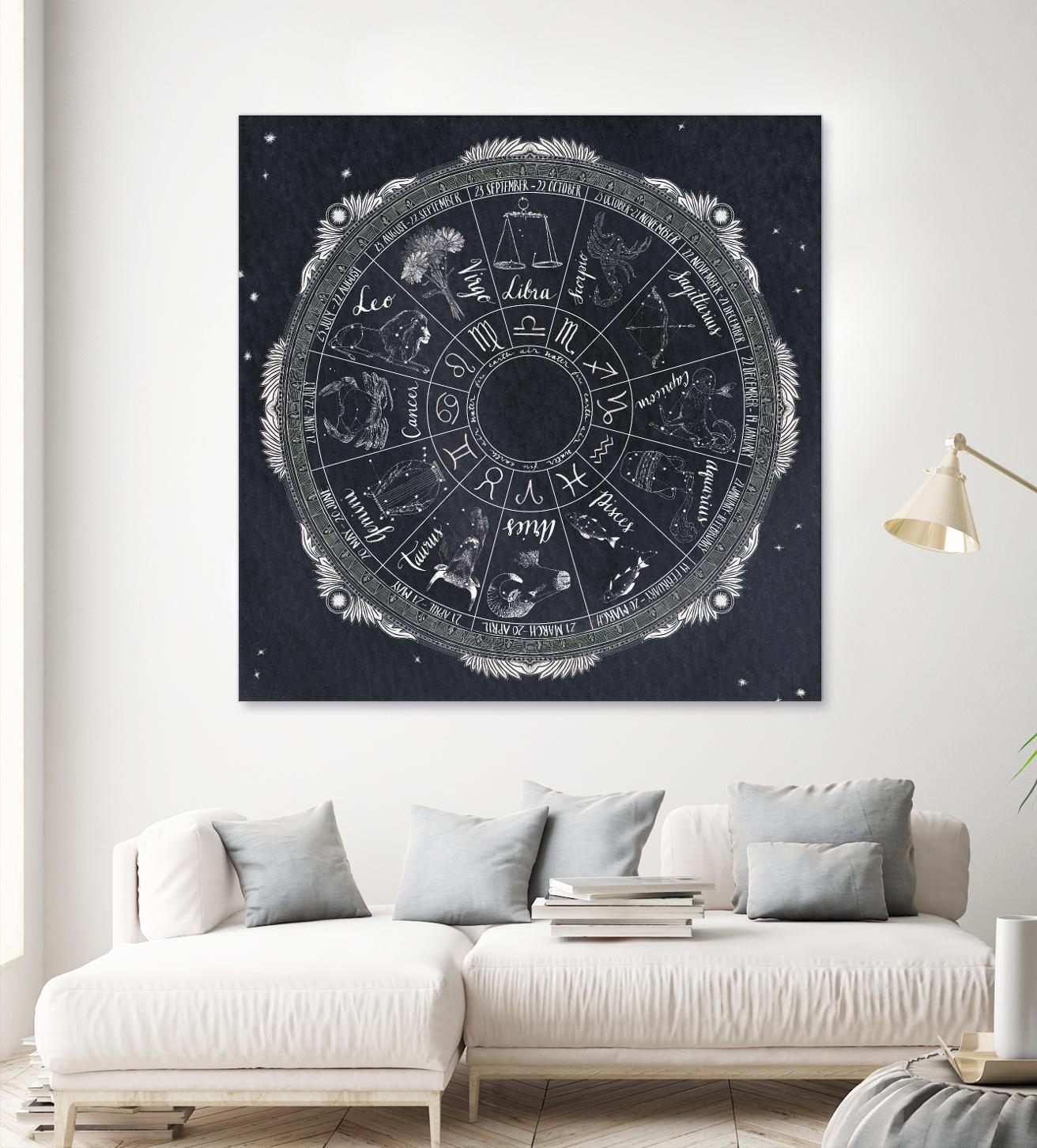 Night Sky Zodiac by Sara Zieve Miller on GIANT ART - grey maps