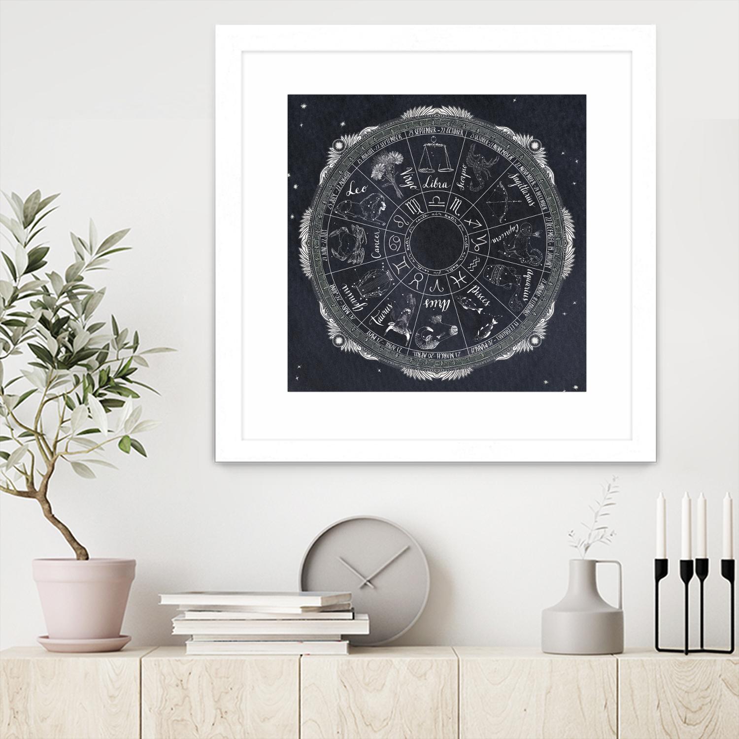 Night Sky Zodiac by Sara Zieve Miller on GIANT ART - grey maps