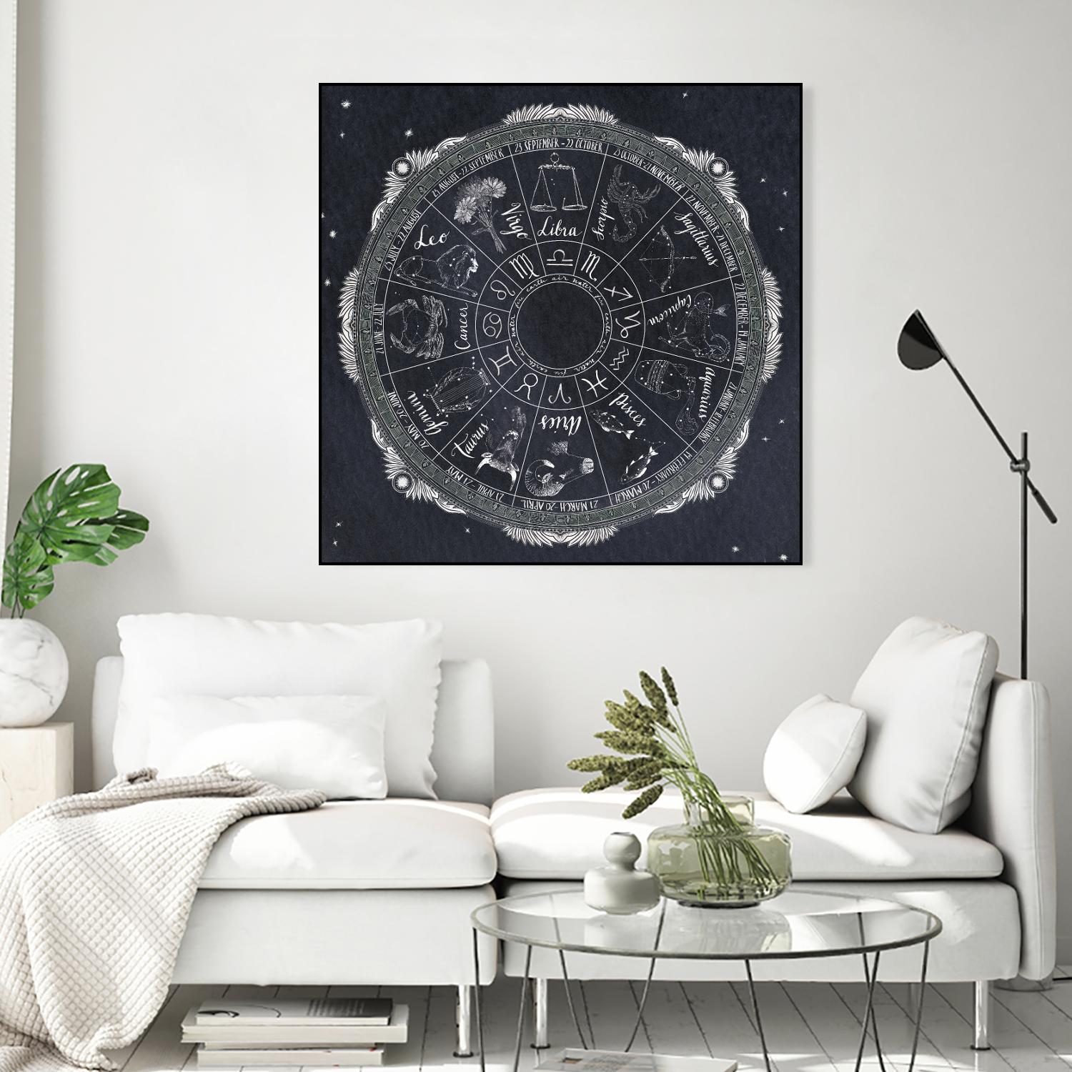 Night Sky Zodiac by Sara Zieve Miller on GIANT ART - grey maps