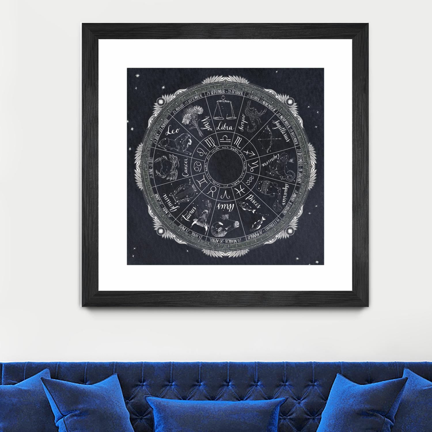 Night Sky Zodiac by Sara Zieve Miller on GIANT ART - grey maps