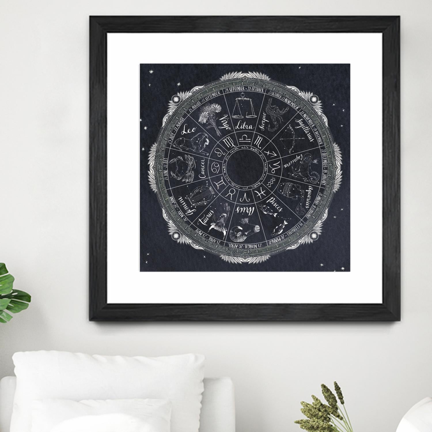 Night Sky Zodiac by Sara Zieve Miller on GIANT ART - grey maps