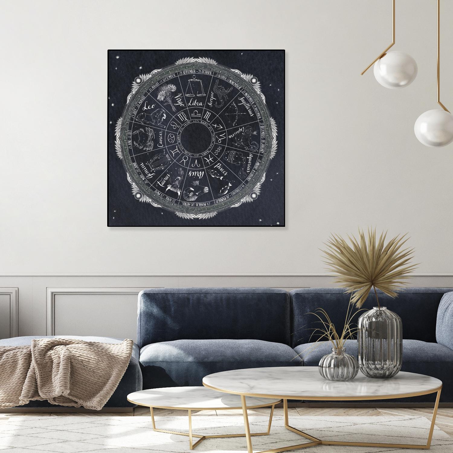Night Sky Zodiac by Sara Zieve Miller on GIANT ART - grey maps