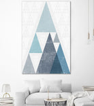 Mod Triangles III Blue by Michael Mullan on GIANT ART - white contemporary