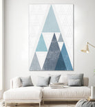 Mod Triangles III Blue by Michael Mullan on GIANT ART - white contemporary