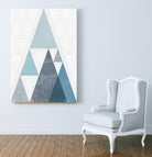 Mod Triangles III Blue by Michael Mullan on GIANT ART - white contemporary