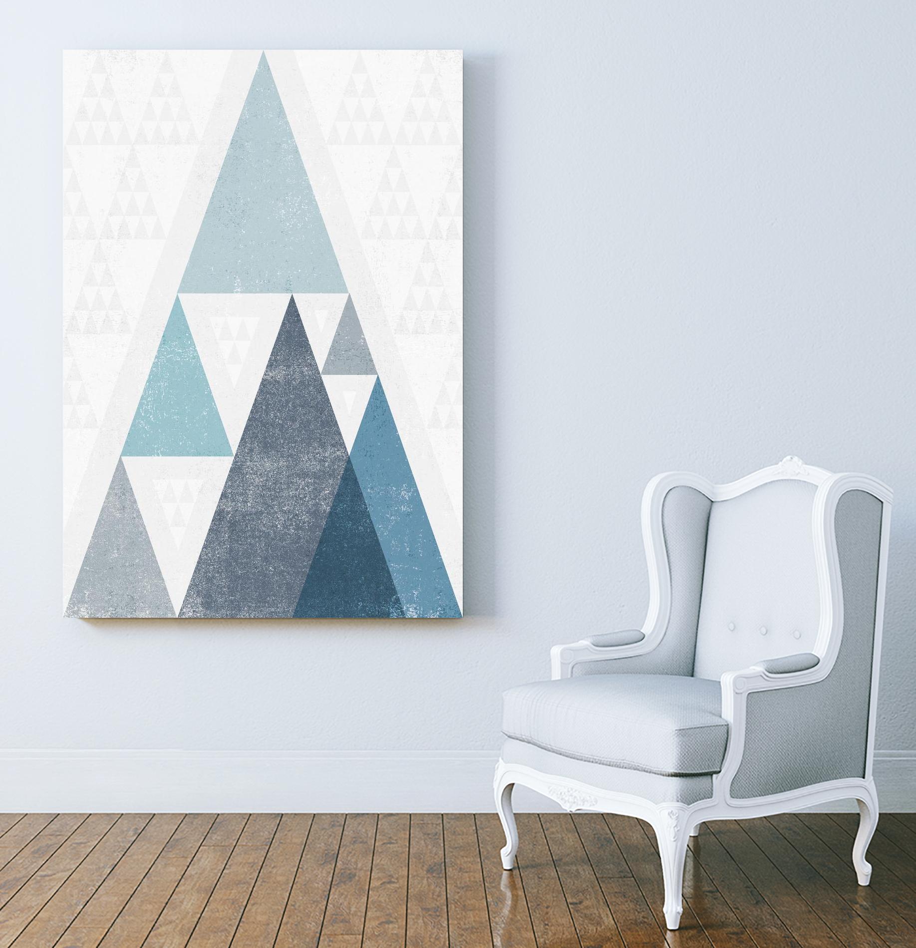 Mod Triangles III Blue by Michael Mullan on GIANT ART - white contemporary