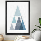Mod Triangles III Blue by Michael Mullan on GIANT ART - white contemporary