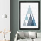 Mod Triangles III Blue by Michael Mullan on GIANT ART - white contemporary
