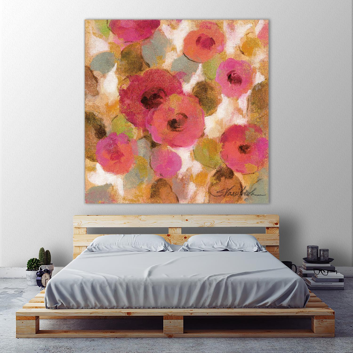 Glorious Pink Floral II by Silvia Vassileva on GIANT ART - yellow floral