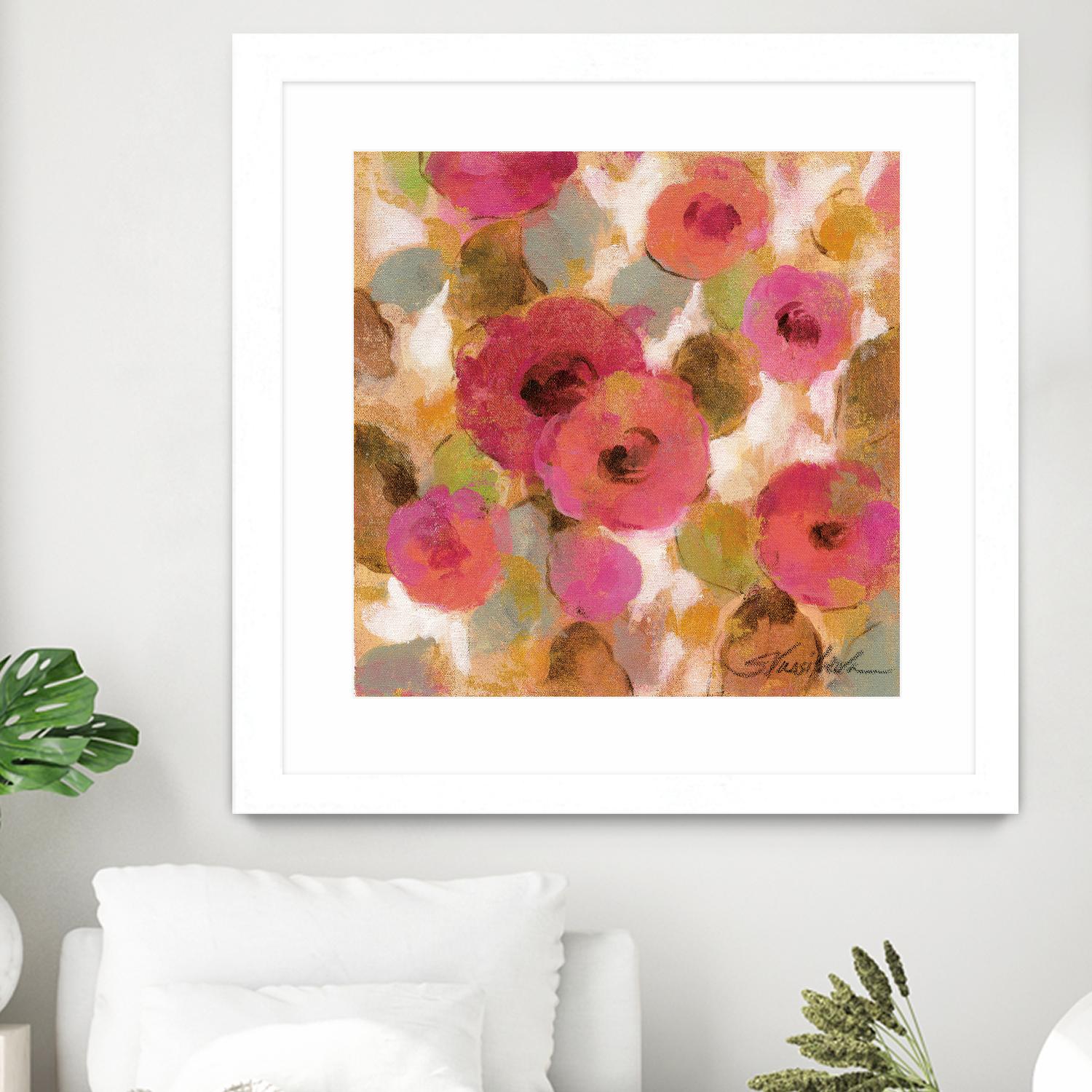 Glorious Pink Floral II by Silvia Vassileva on GIANT ART - yellow floral