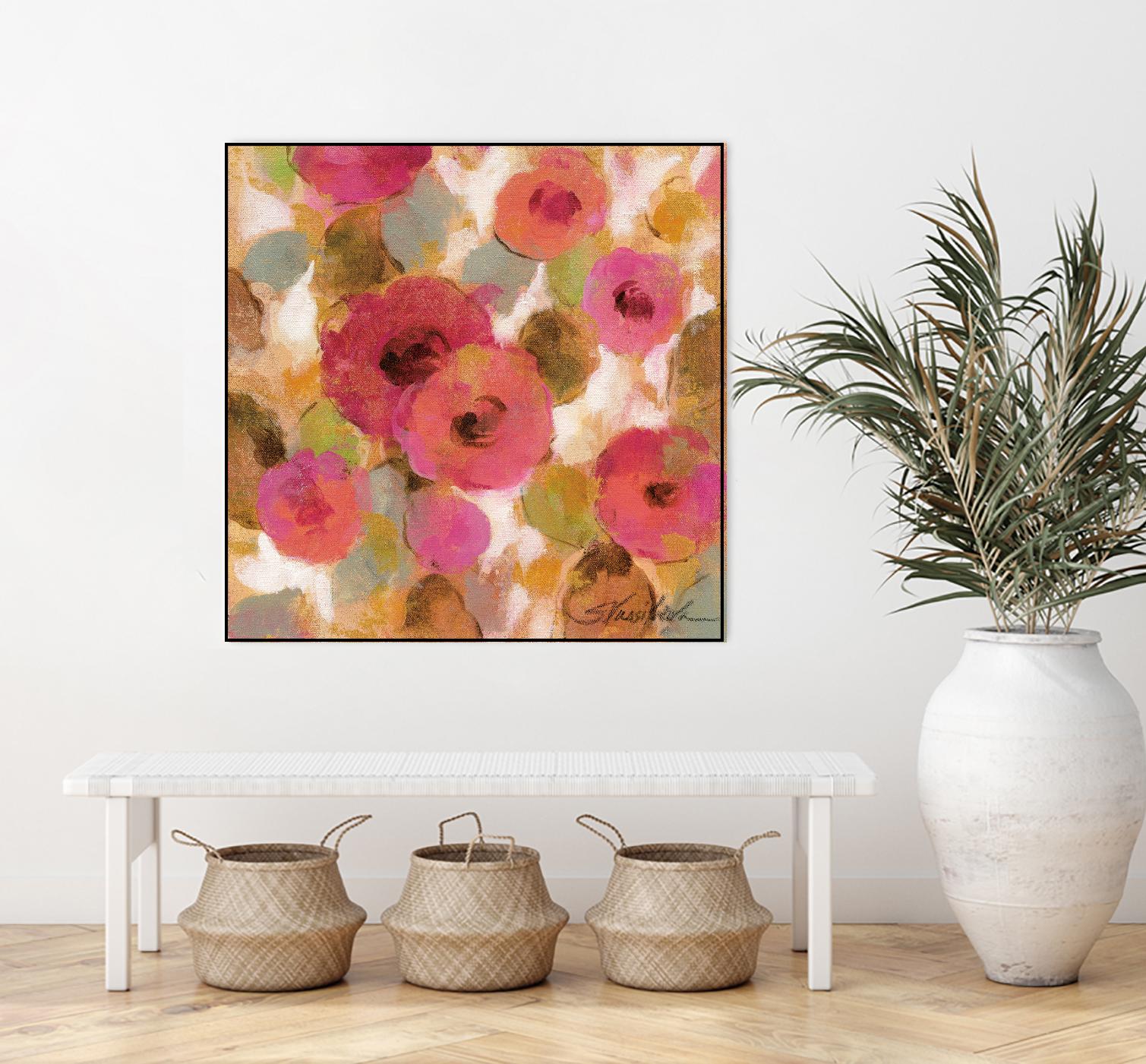 Glorious Pink Floral II by Silvia Vassileva on GIANT ART - yellow floral