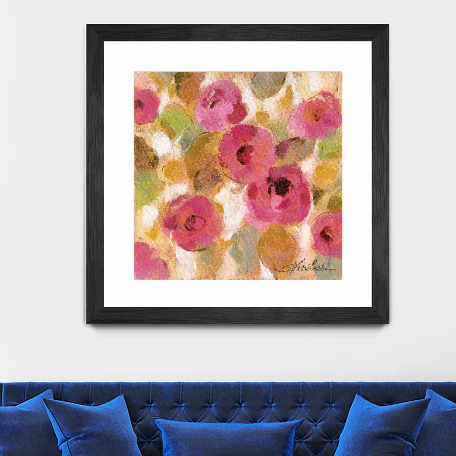 Glorious Pink Floral III by Silvia Vassileva on GIANT ART - yellow floral