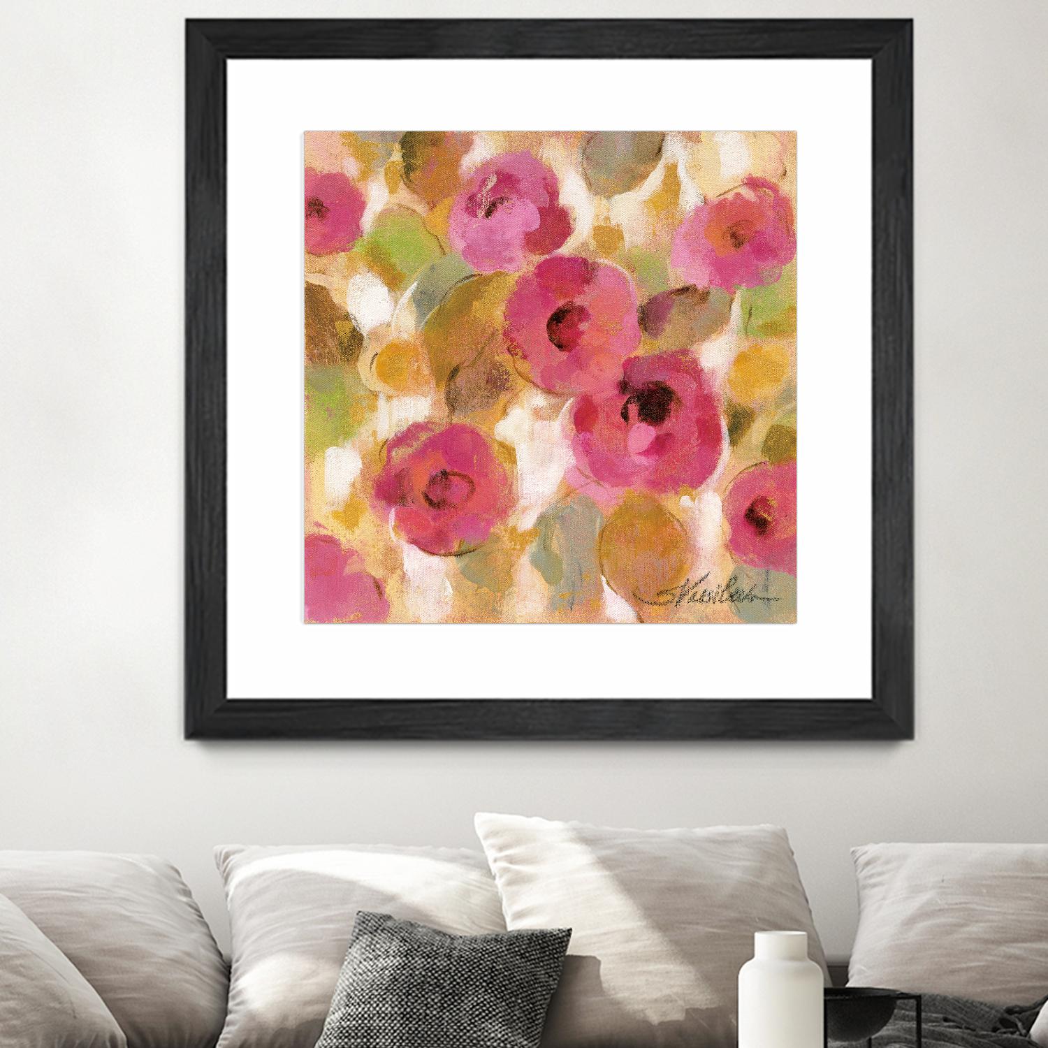 Glorious Pink Floral III by Silvia Vassileva on GIANT ART - yellow floral