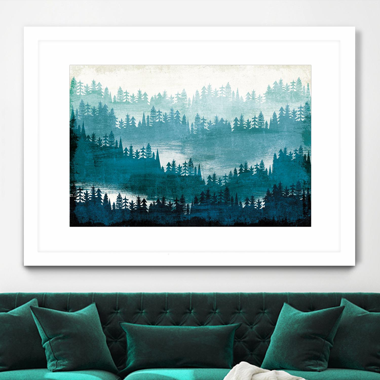 Mountainscape Blue by Michael Mullan on GIANT ART - white landscape