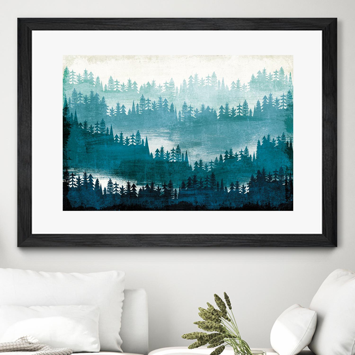 Mountainscape Blue by Michael Mullan on GIANT ART - white landscape