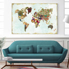 Pattern World Map by Laura Marshall on GIANT ART - brown maps