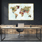 Pattern World Map by Laura Marshall on GIANT ART - brown maps