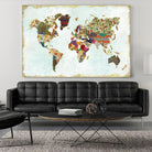 Pattern World Map by Laura Marshall on GIANT ART - brown maps