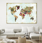 Pattern World Map by Laura Marshall on GIANT ART - brown maps