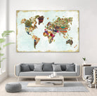 Pattern World Map by Laura Marshall on GIANT ART - brown maps