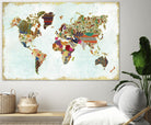 Pattern World Map by Laura Marshall on GIANT ART - brown maps