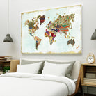 Pattern World Map by Laura Marshall on GIANT ART - brown maps
