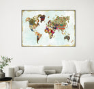 Pattern World Map by Laura Marshall on GIANT ART - brown maps