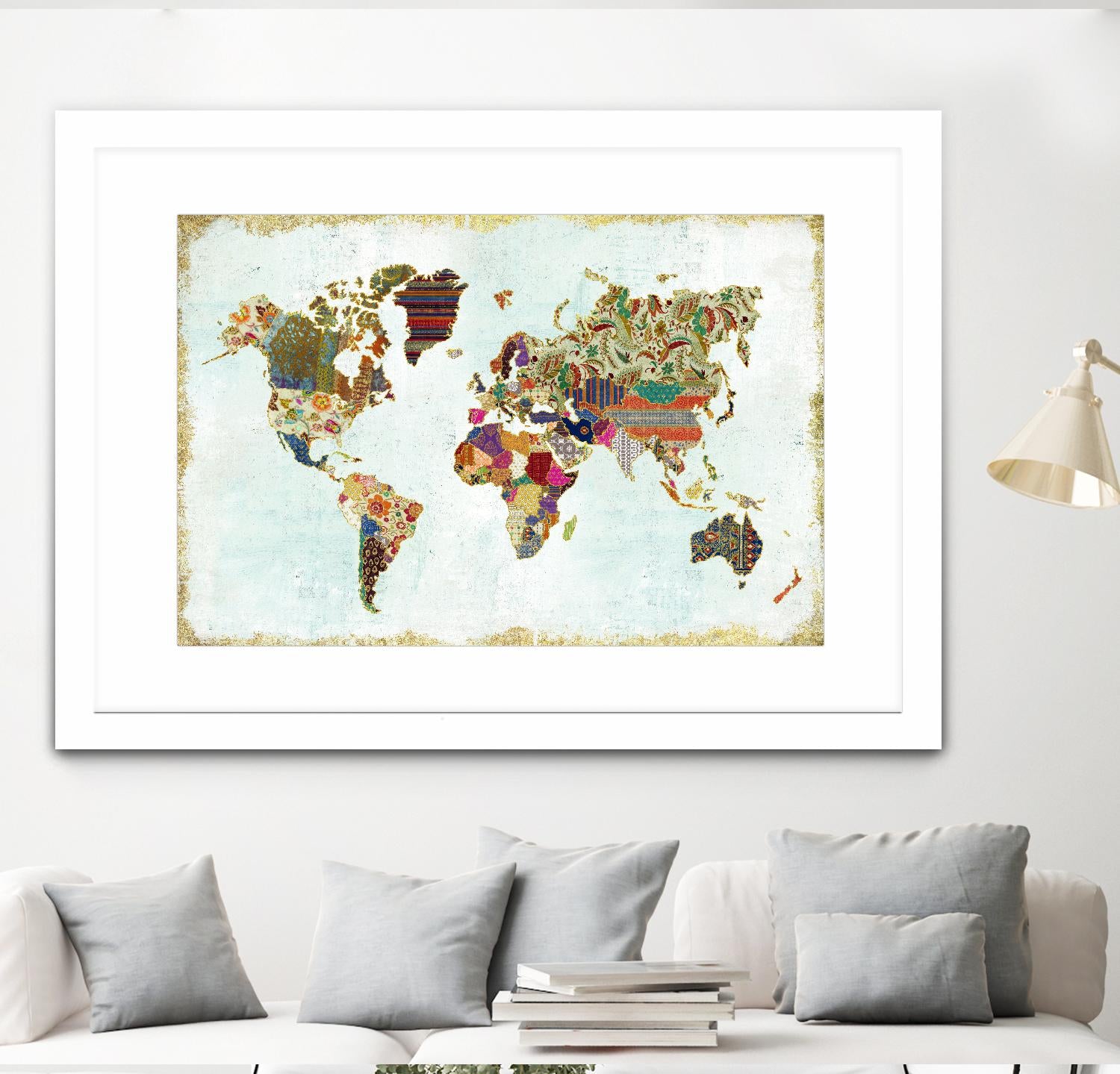 Pattern World Map by Laura Marshall on GIANT ART - brown maps