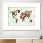 Pattern World Map by Laura Marshall on GIANT ART - brown maps