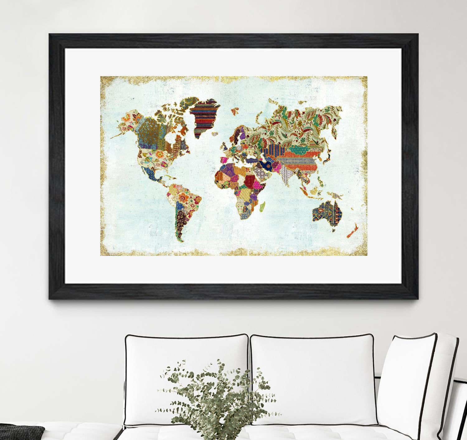 Pattern World Map by Laura Marshall on GIANT ART - brown maps