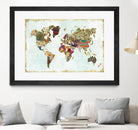 Pattern World Map by Laura Marshall on GIANT ART - brown maps