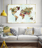 Pattern World Map by Laura Marshall on GIANT ART - brown maps