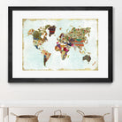 Pattern World Map by Laura Marshall on GIANT ART - brown maps